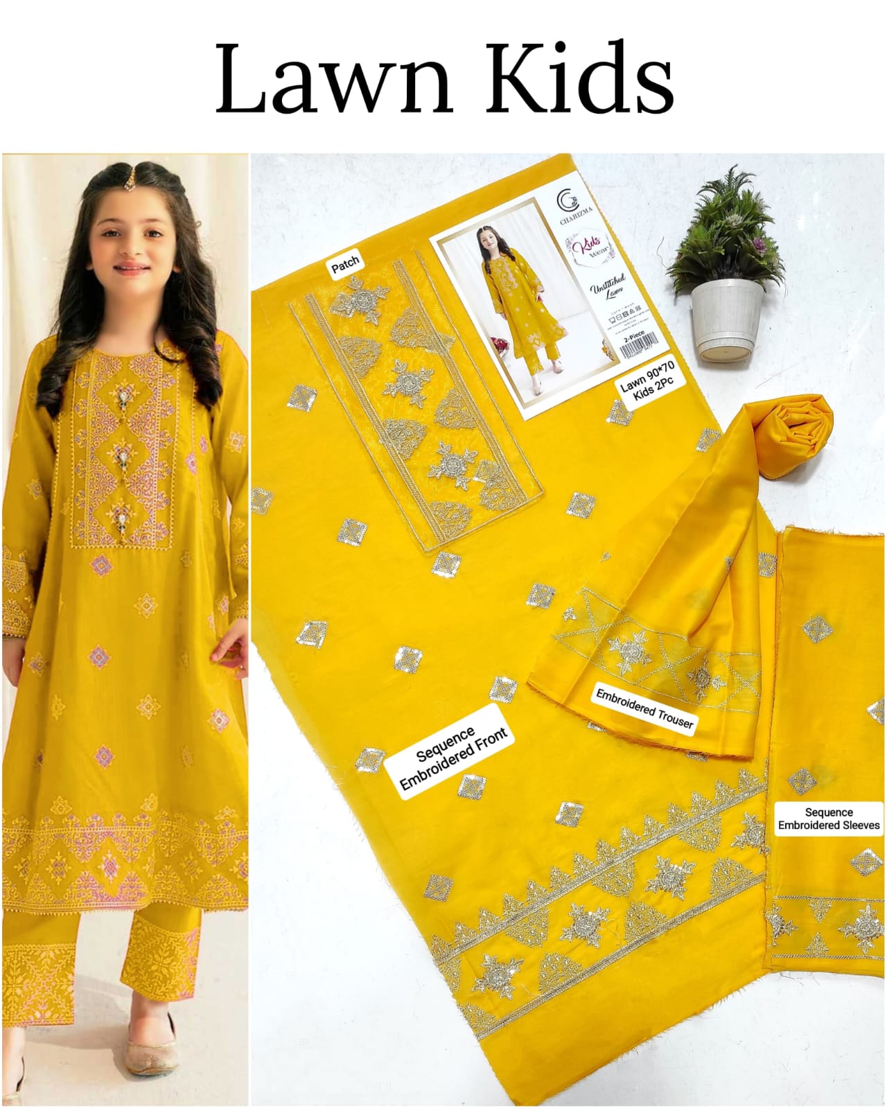2PC EMB KIDS UNSTICHED