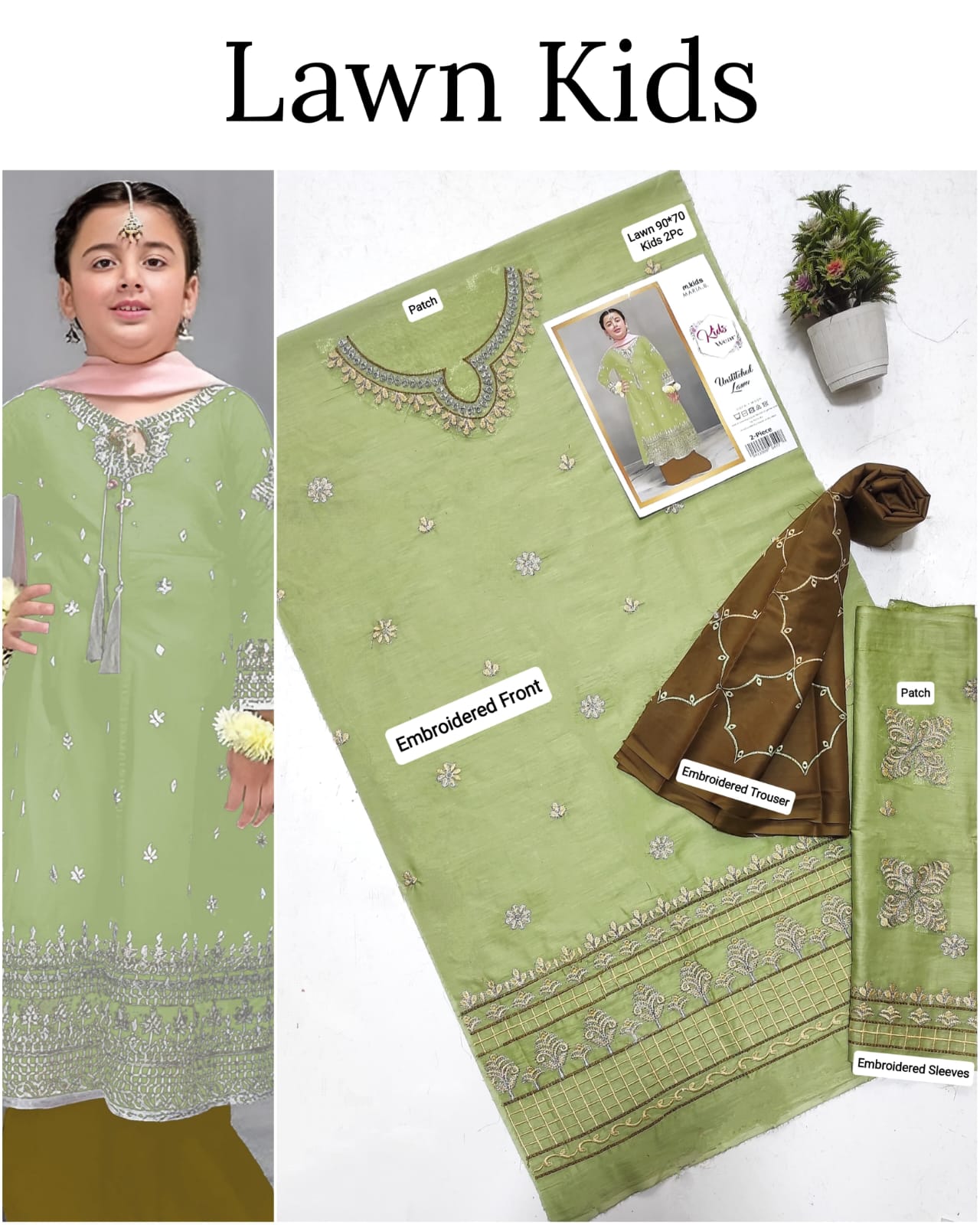 2PC EMB KIDS UNSTICHED
