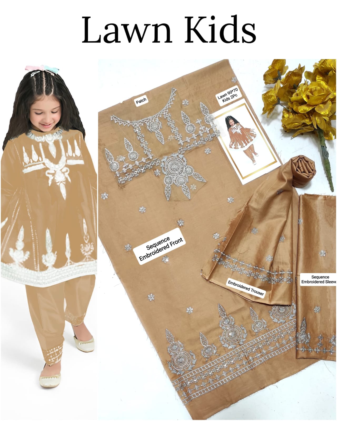 2PC EMB KIDS UNSTICHED