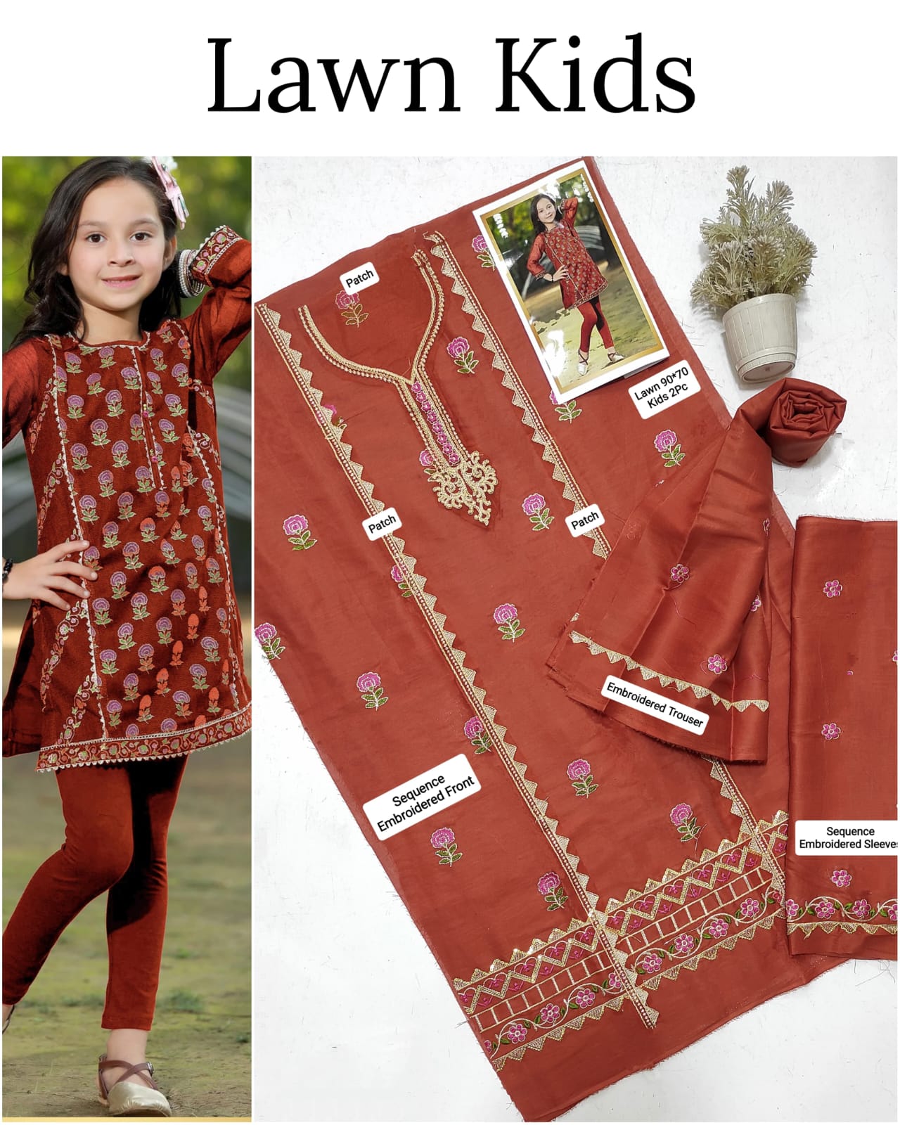 2PC EMB KIDS UNSTICHED