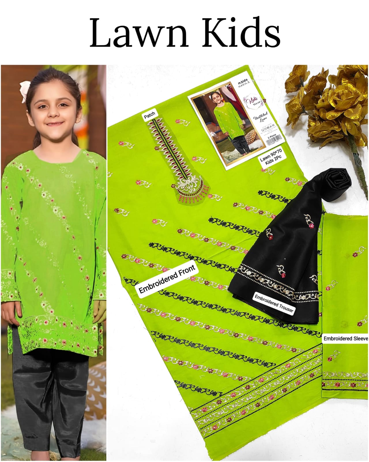 2PC EMB KIDS UNSTICHED