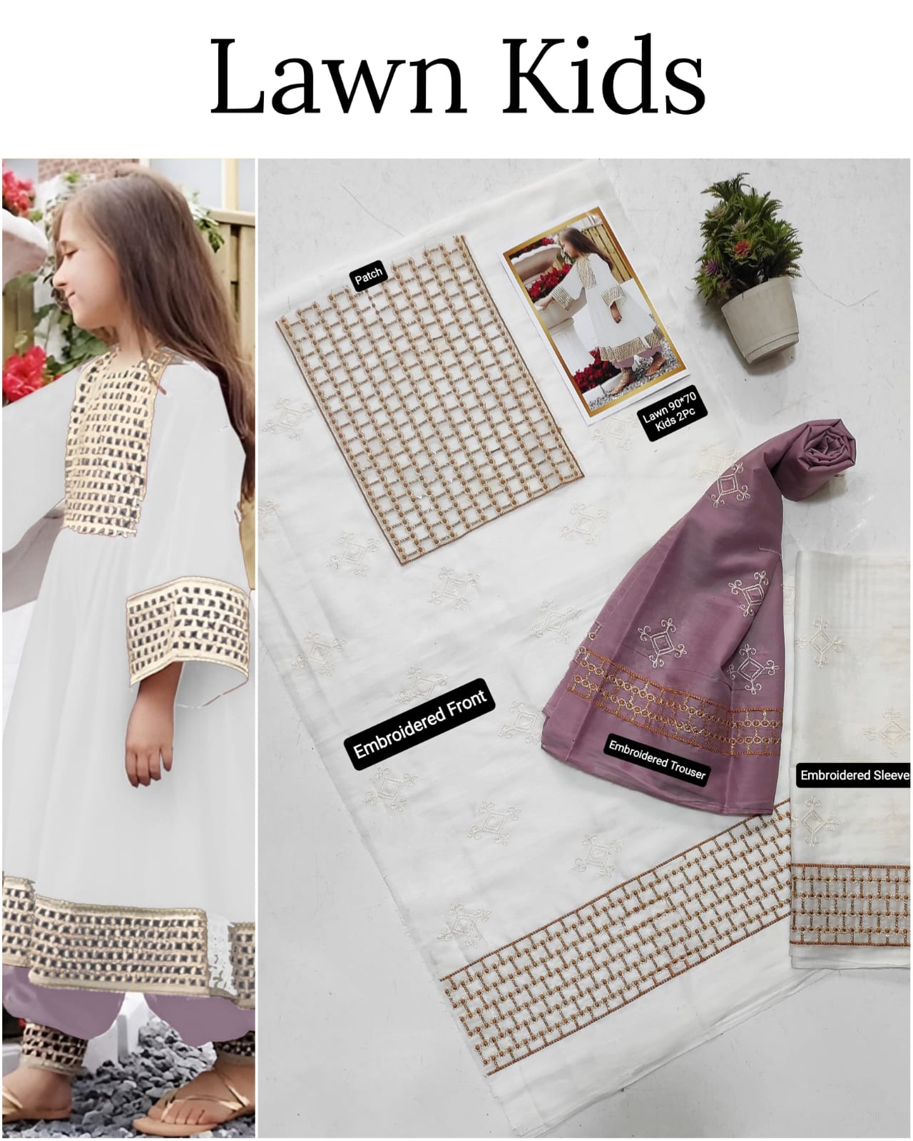 2PC EMB KIDS UNSTICHED