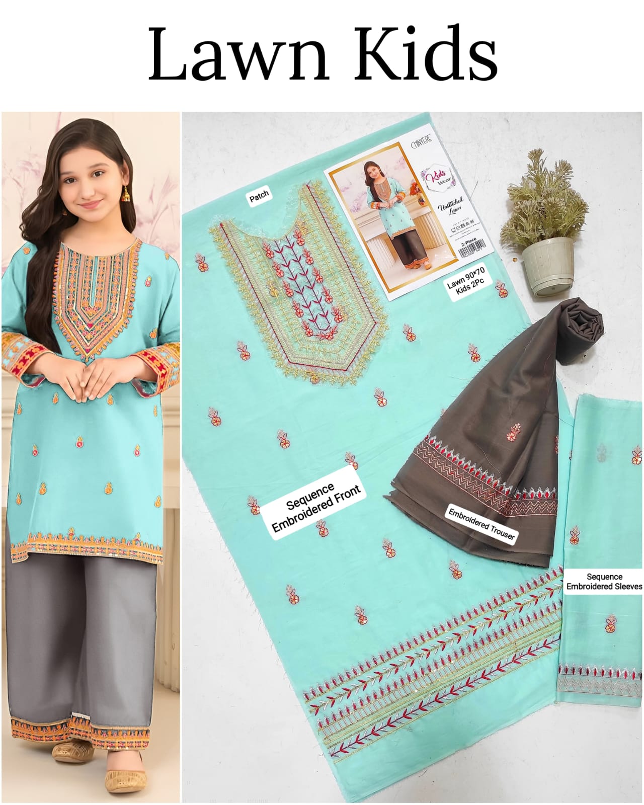 2PC EMB KIDS UNSTICHED