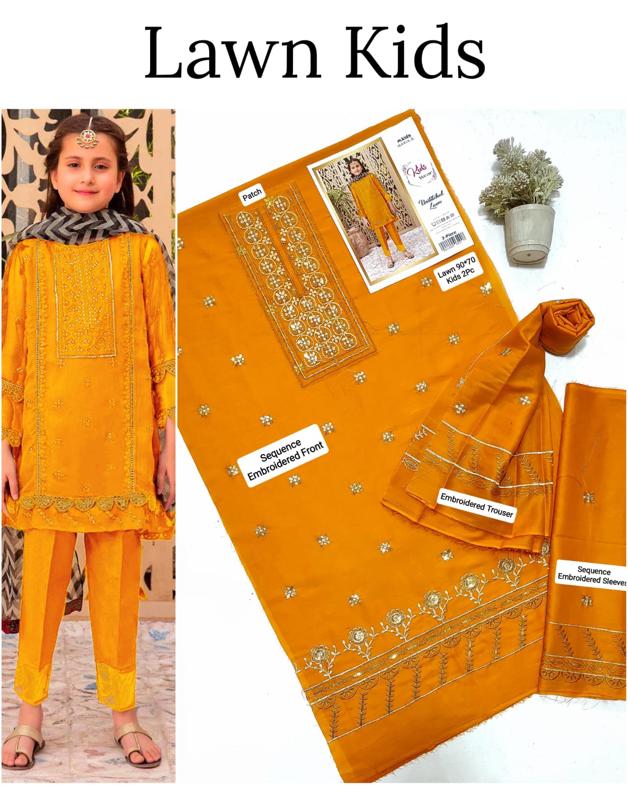 2PC EMB KIDS UNSTICHED