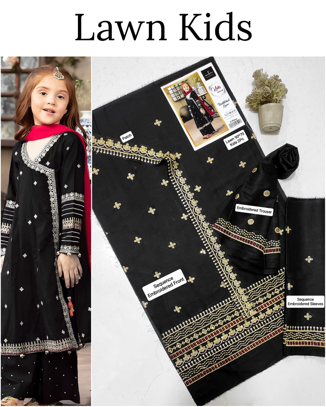2PC EMB KIDS UNSTICHED