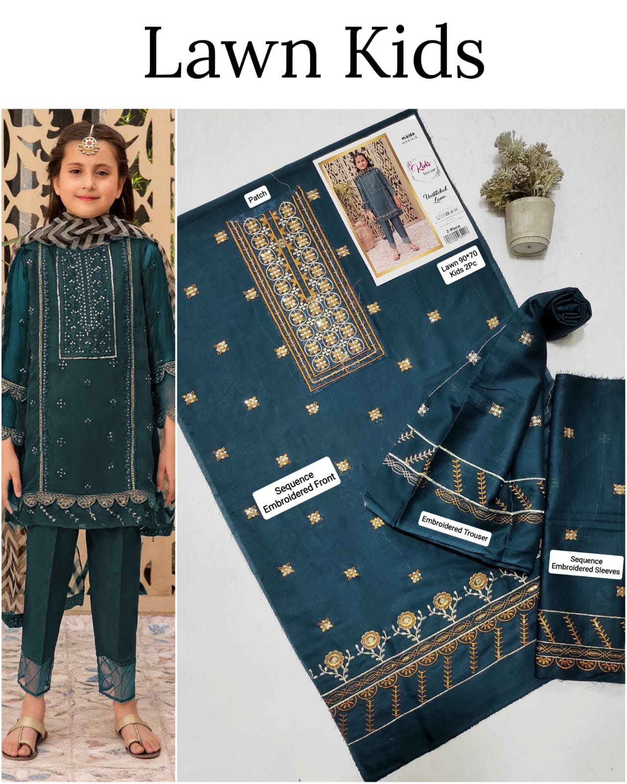 2PC EMB KIDS UNSTICHED