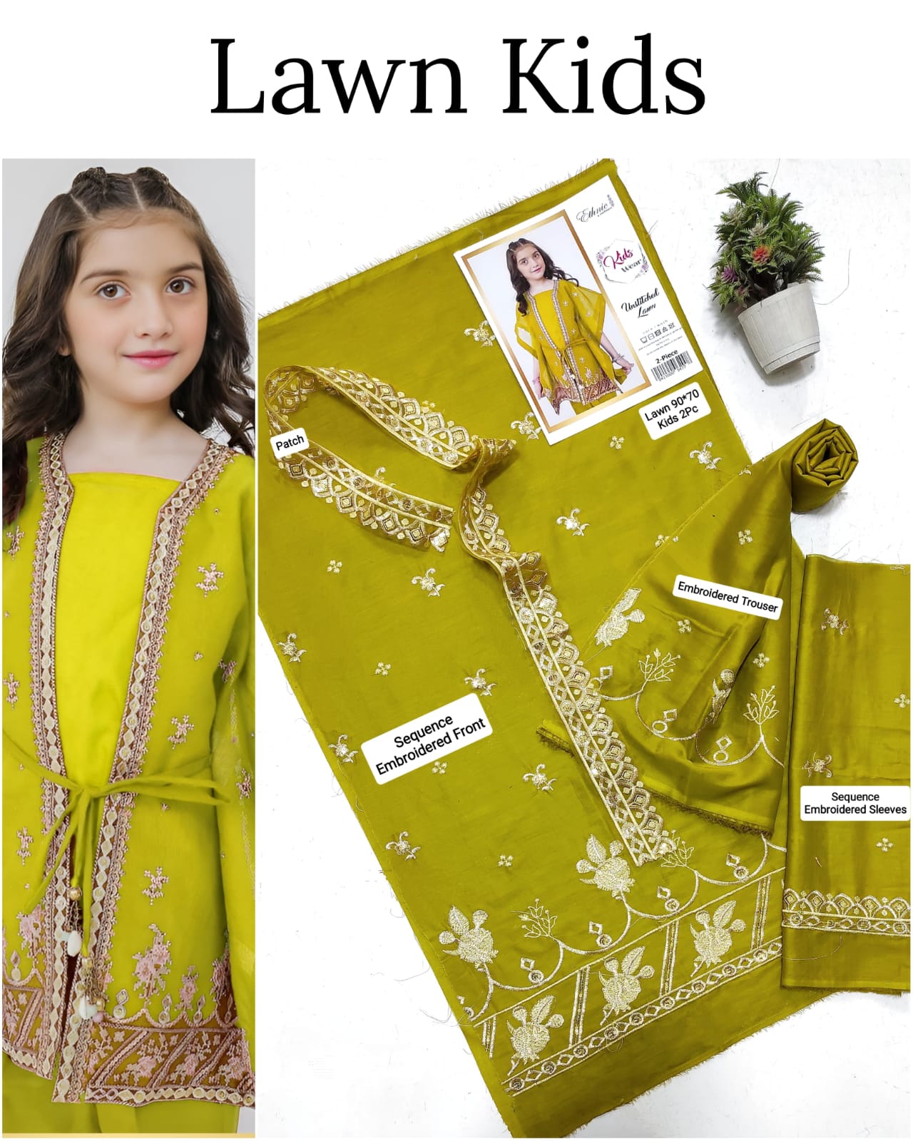 2PC EMB KIDS UNSTICHED