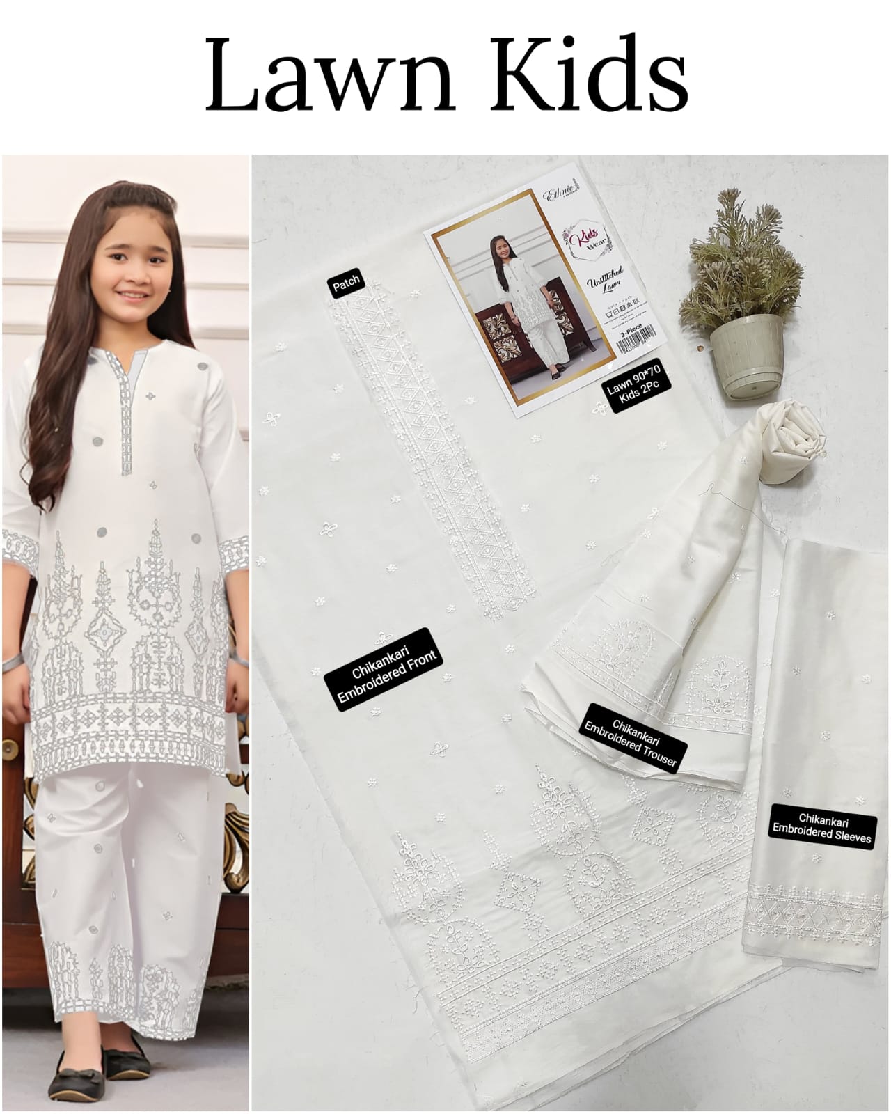 2PC EMB KIDS UNSTICHED