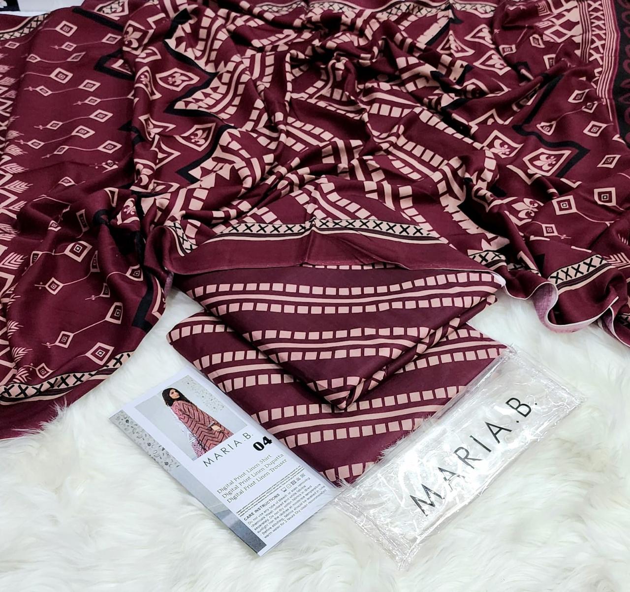 3PC Linen Digital Print Maria B