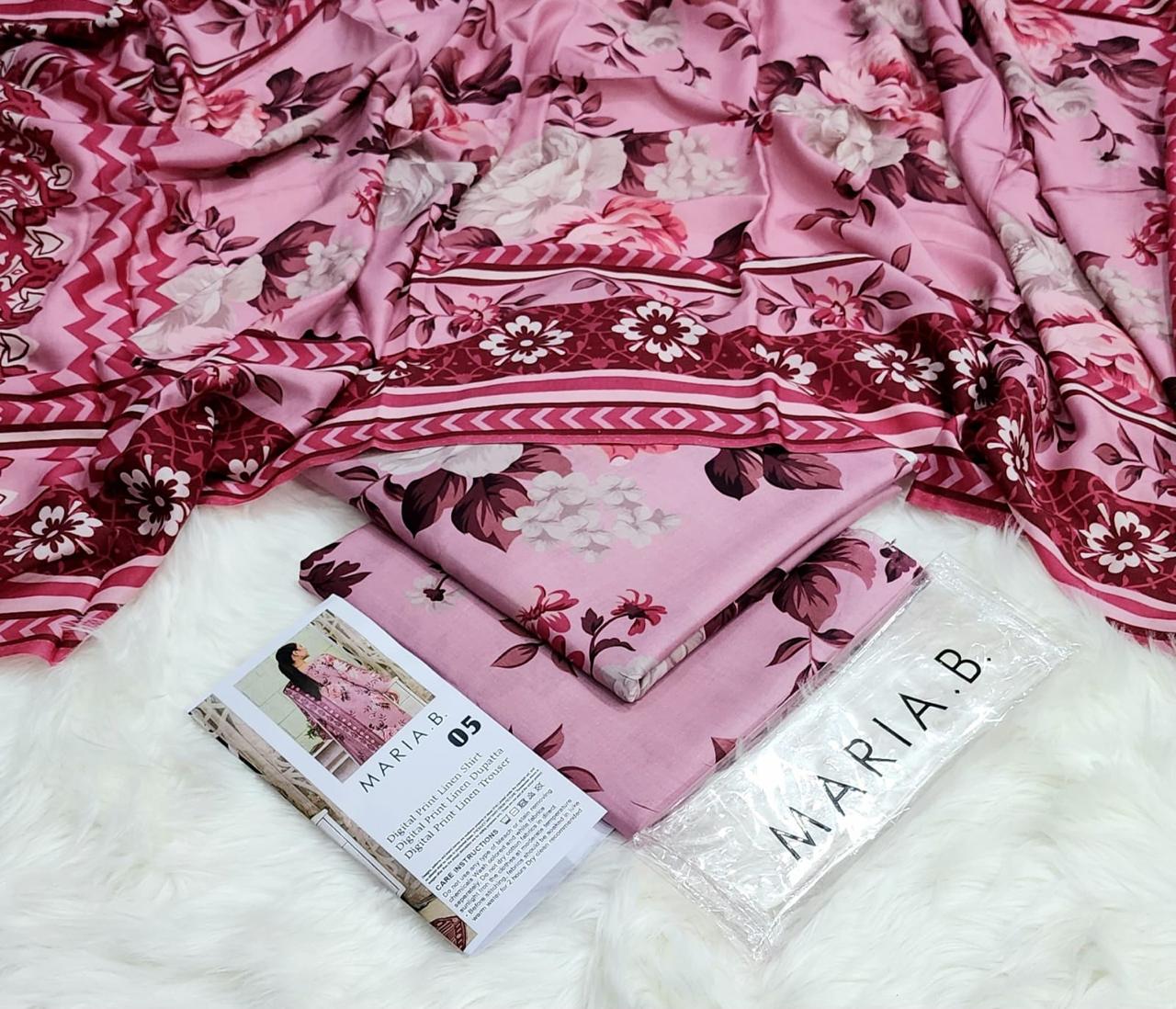3PC Linen Digital Print Maria B