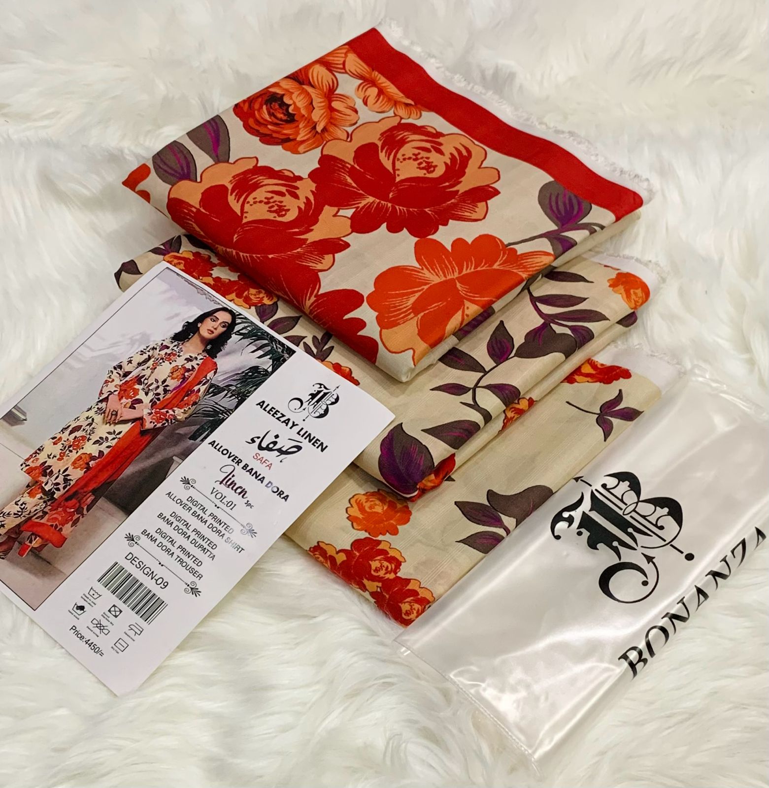Digital Print BANA DORA 3 Pcs Linen