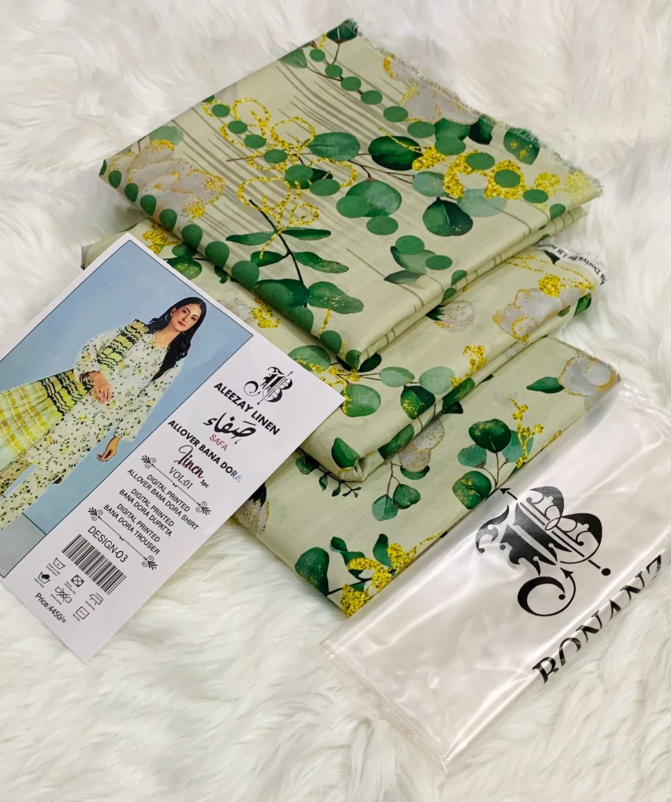 Digital Print BANA DORA 3 Pcs Linen